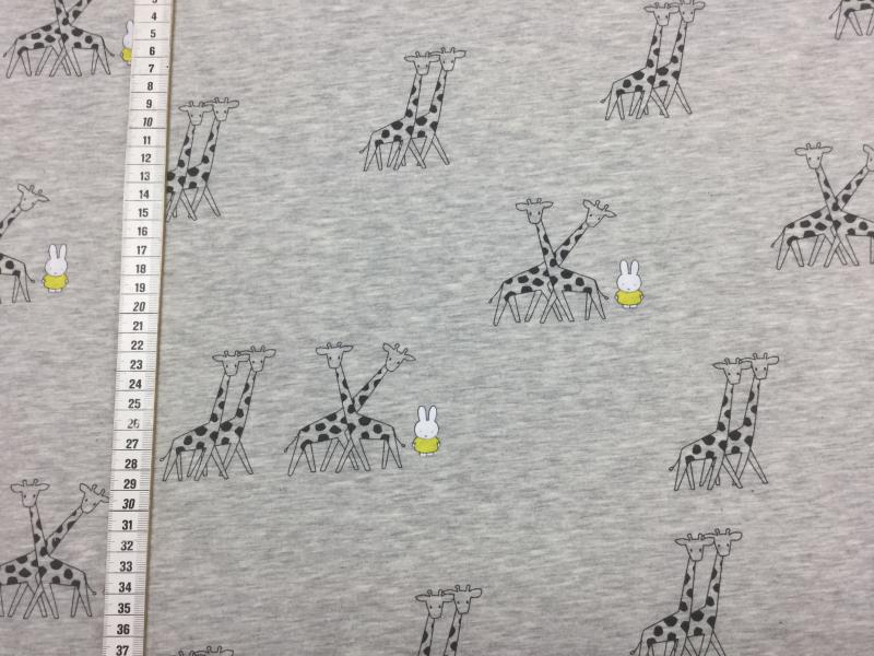 Miffy mit Giraffe Jersey BW grau- gelb