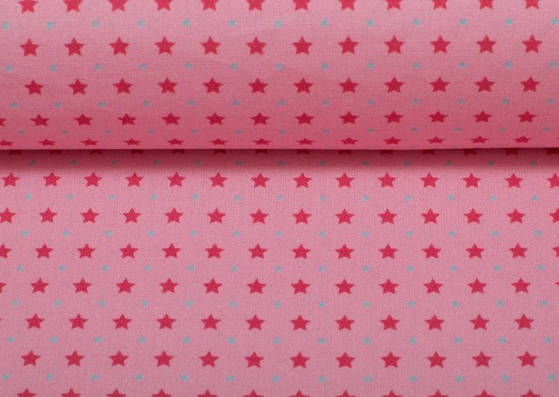 Baumwollstoff Kim Sterne rose-pink