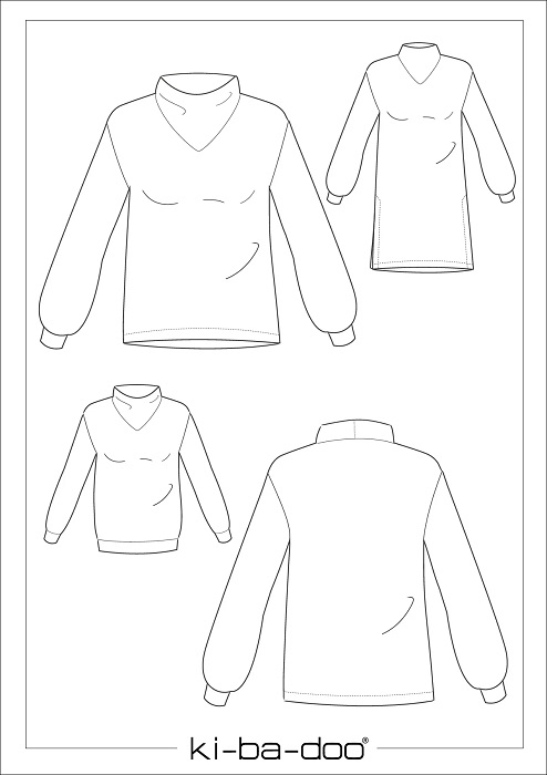 ki-ba-doo  Vivi Sweater/Tunika  Größe 32-48, Papierschnittmuster